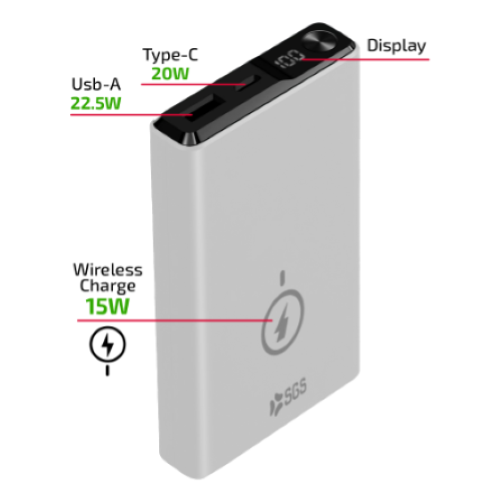 SGS POWERBANK 10000 MAH WIRELESS MAGSAFE - OUTPUT 15W