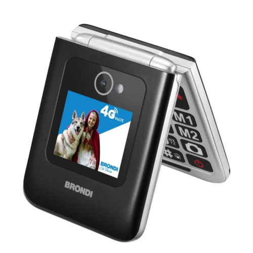BRONDI AMICO TUO 4G BLACK METAL EASY PHONE FILP